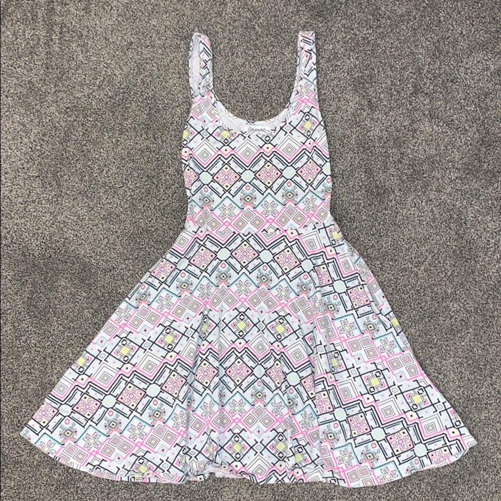 White/Neon Skater Dress